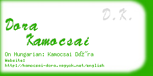 dora kamocsai business card